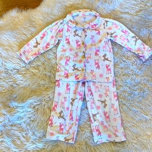 Christmas reindeer pink pijama set